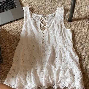 White American eagle flowy tank top